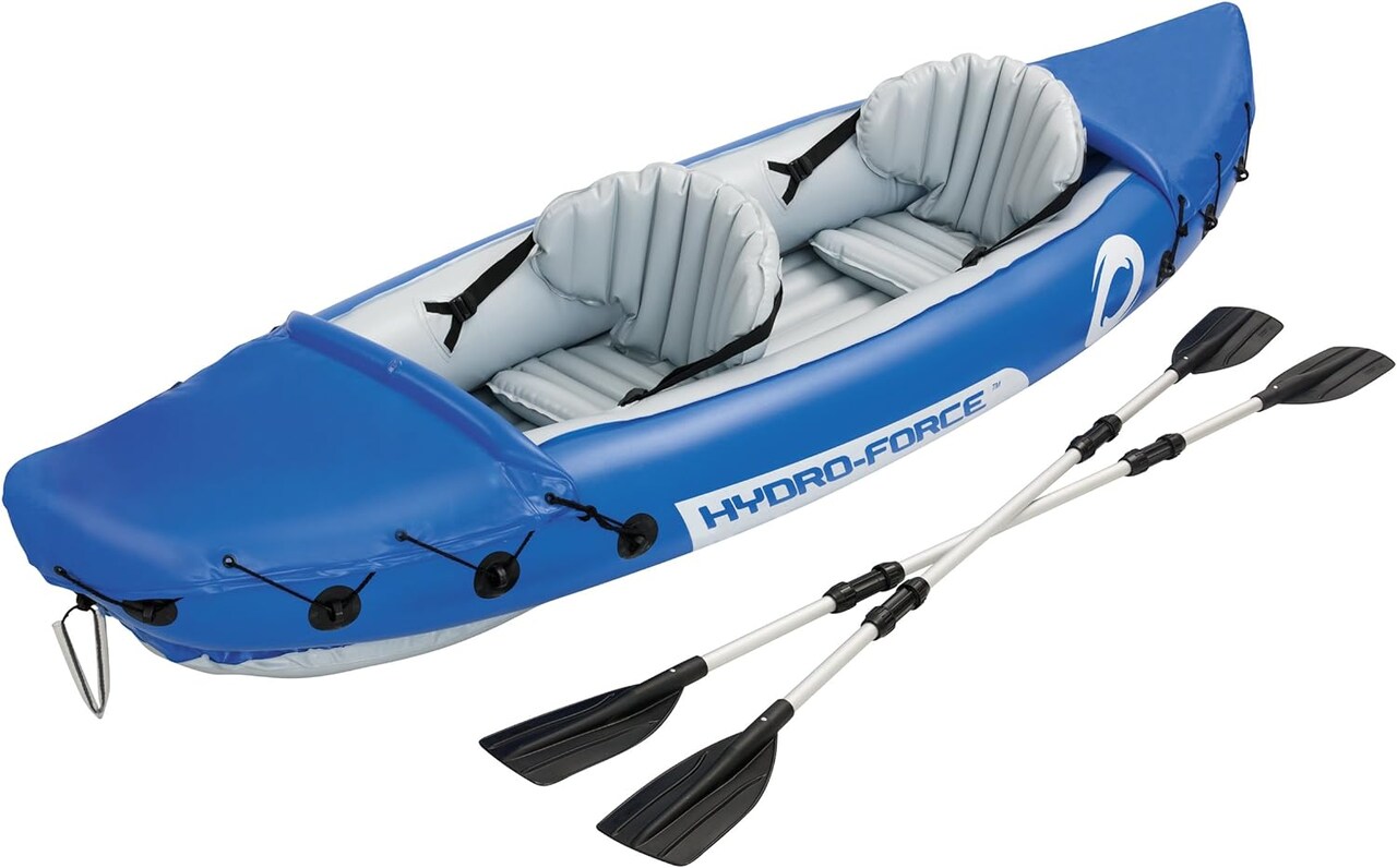 Bestway Lite-Rapid X2 126 x 35 Inches Inflatable 2 Person Kayak Float with Oars